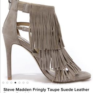Steve Madden Fringly Heels in Taupe